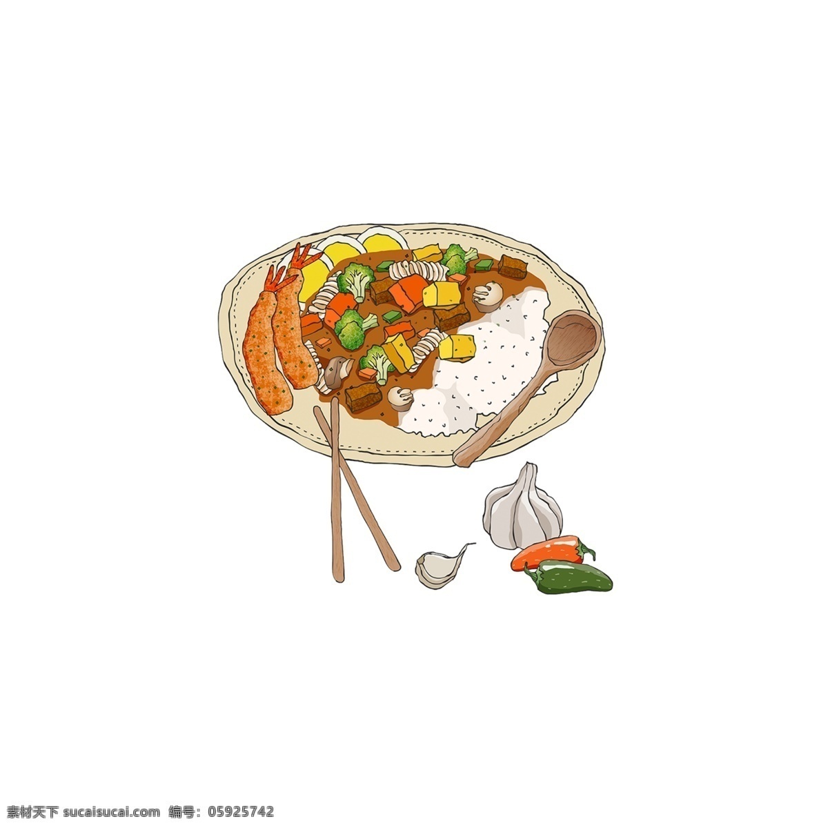 卡通盖浇饭 盖浇饭 卡通画面 卡通食物 食物