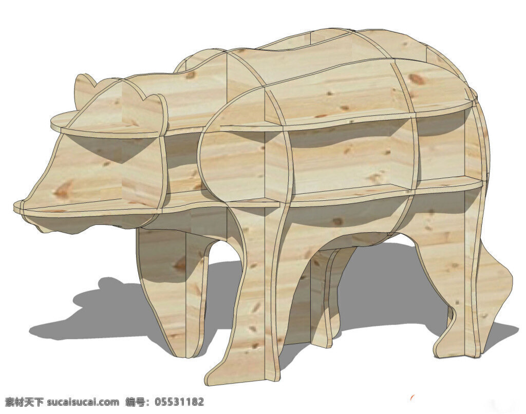 木制 牛头 桌面 摆件 饰品 木制品 装饰品 牛 单体模型 su模型 桌面摆件 木牛
