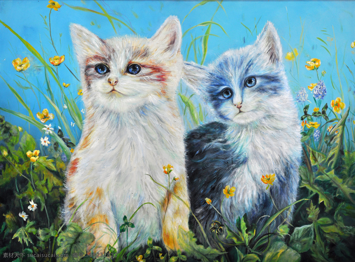 草丛 里 猫 装饰画 背景素材 壁画 插画 抽象 抽象花 抽象画 无 框 画素 材 画 模板下载 无框画 猫咪