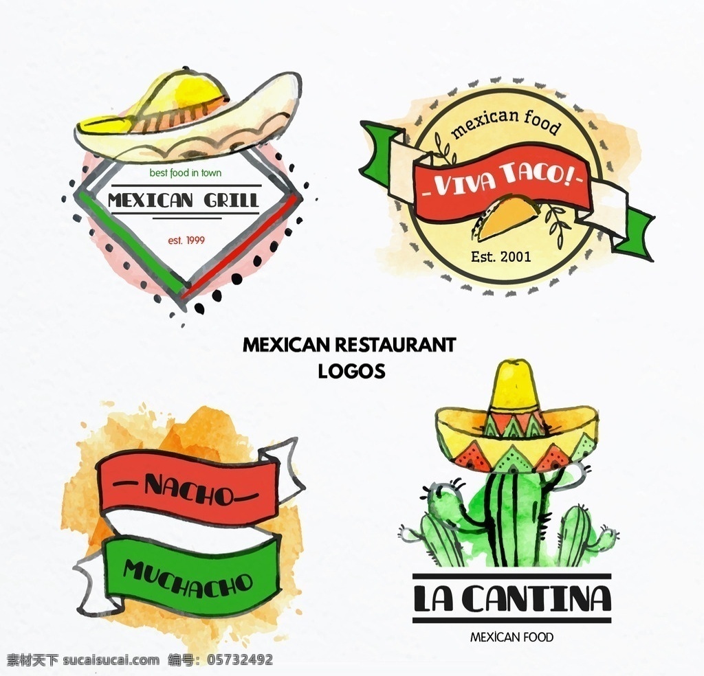 水彩 食品 广告 图标 标志 丝带 商业 菜单 手 餐厅 鸡 帽子 企业 公司 品牌 墨西哥 蔬菜 身份 徽标 吃 番茄