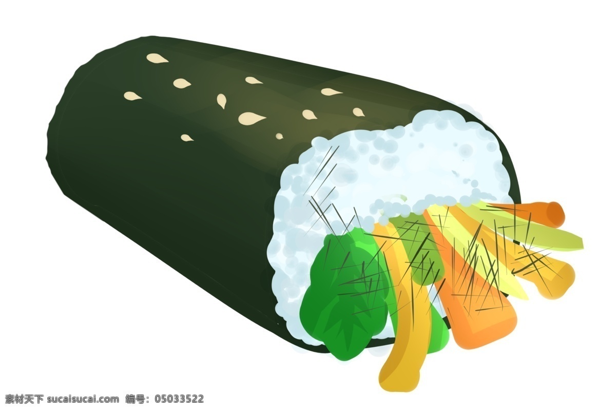 美食 寿司 小吃 插画 日本小吃 美食小吃 寿司小吃 一块寿司 寿司插画 特色小吃 食物