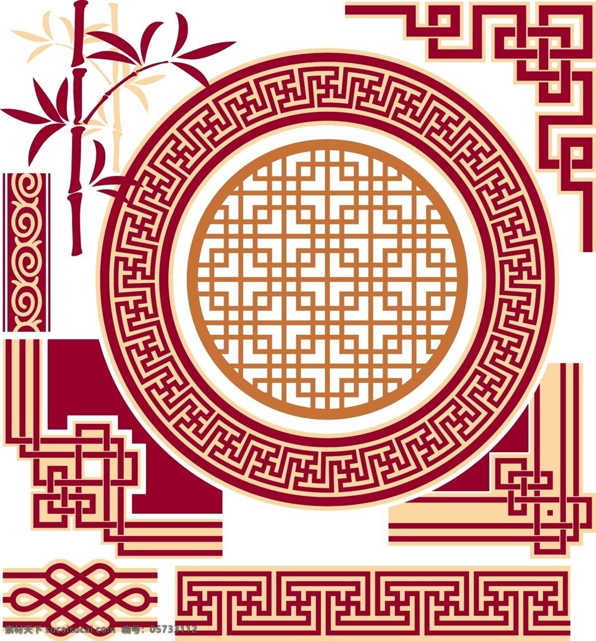古典 窗花 花纹 矢量图 其他矢量图