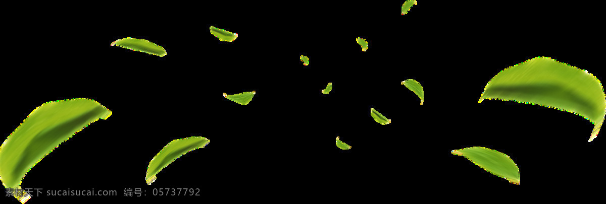 清新 绿色 叶子 漂浮 png元素 广告 免抠元素 透明元素