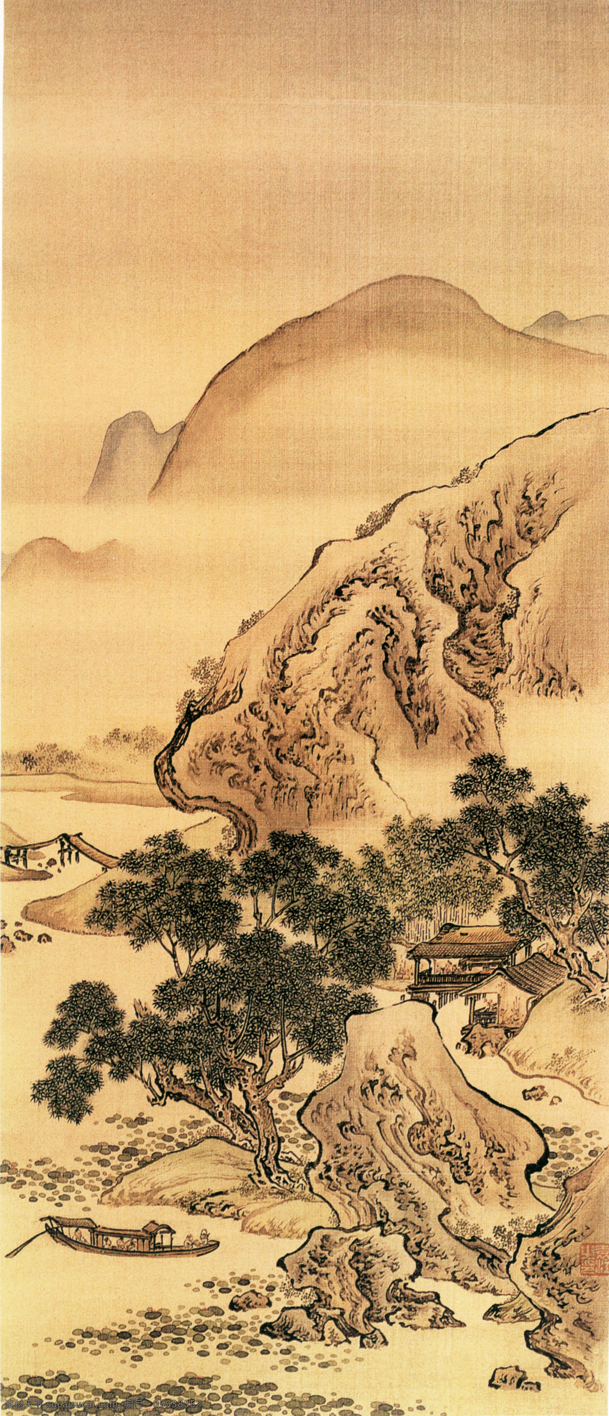 背景 墙 荷 净 纳凉 图 中式 古典 山水画 背景墙 装饰画 贴图 壁纸 墙纸