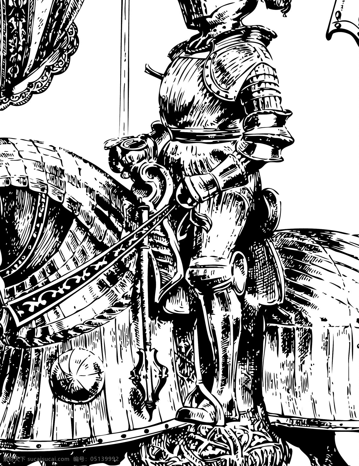 骑士 重骑兵 重甲骑兵 欧洲骑士 战马 盔甲 长枪 骑兵 其他人物 矢量人物 矢量