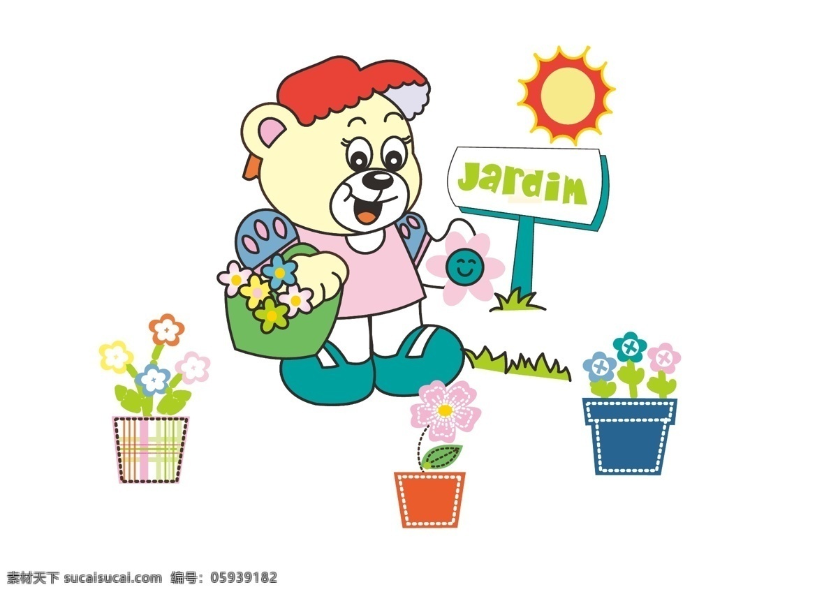 t恤图案 背景底纹 儿童插画 古典背景底纹 花朵 花篮 花盆 花园 卡通插画 梦幻 矢量 模板下载 梦幻花园 小熊 太阳 小草 指示牌 卡通动物 唯美插画 唯美背景 素雅背景 卡通画 矢量素材 其他矢量 psd源文件