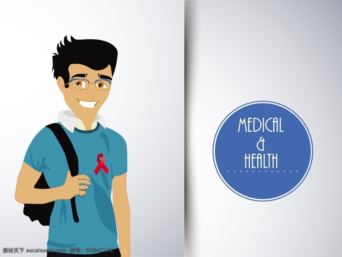 卡通 男性 人物 健康 主题 卡通人物 卡通病人 卡通男性人物 健康主题 行业标志 标志图标 矢量素材 白色