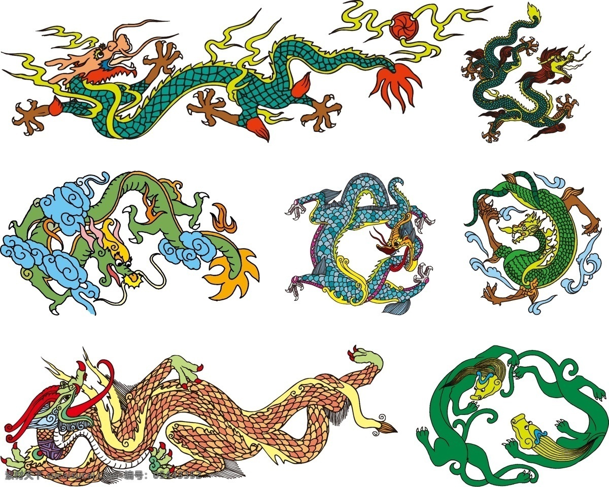 中国 古代 龙 纹 矢量 传统 古典 中国风 中国龙 矢量图 其他矢量图