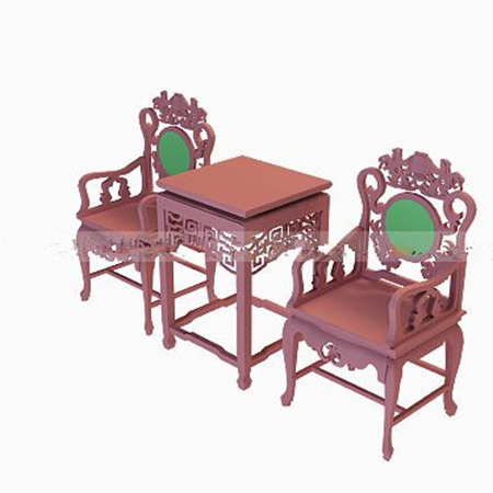 古典 中式 座椅 茶几 模型 太师椅 3d模型素材 家具模型