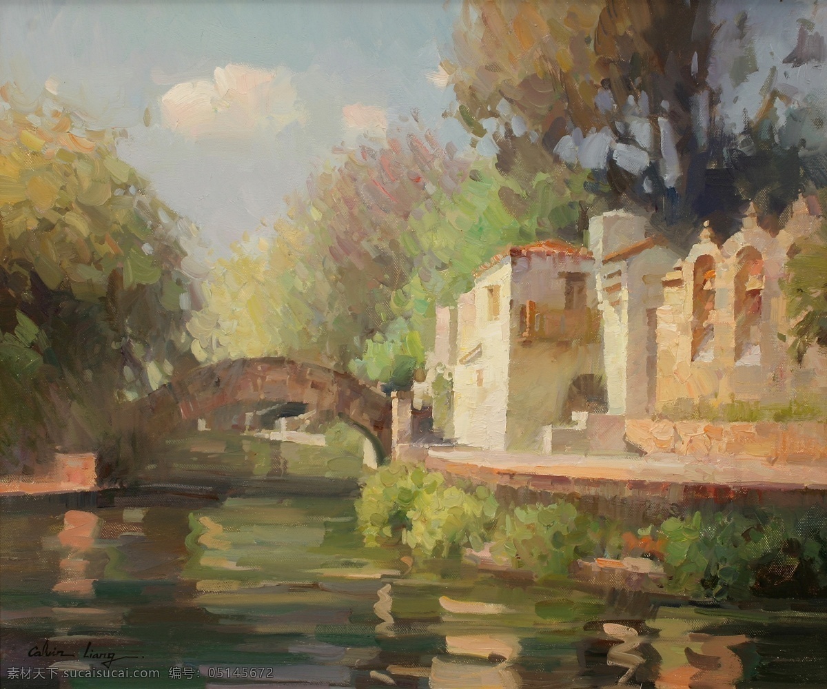 liangc xl 风景 建筑 田园 植物 水景 印象 画派 写实主义 油画 装饰画 家居装饰素材