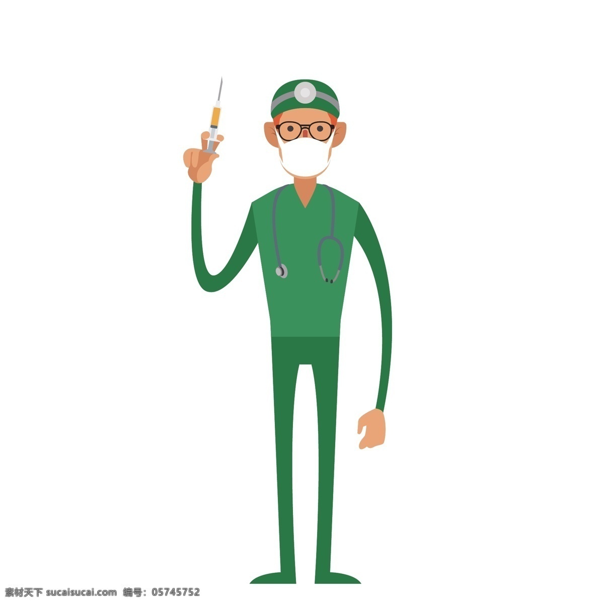 卡通 绿色 手术 医师 矢量 绿色的 手术医师 卡通医生 绿色手术 卡通绿色 戴口罩 口罩