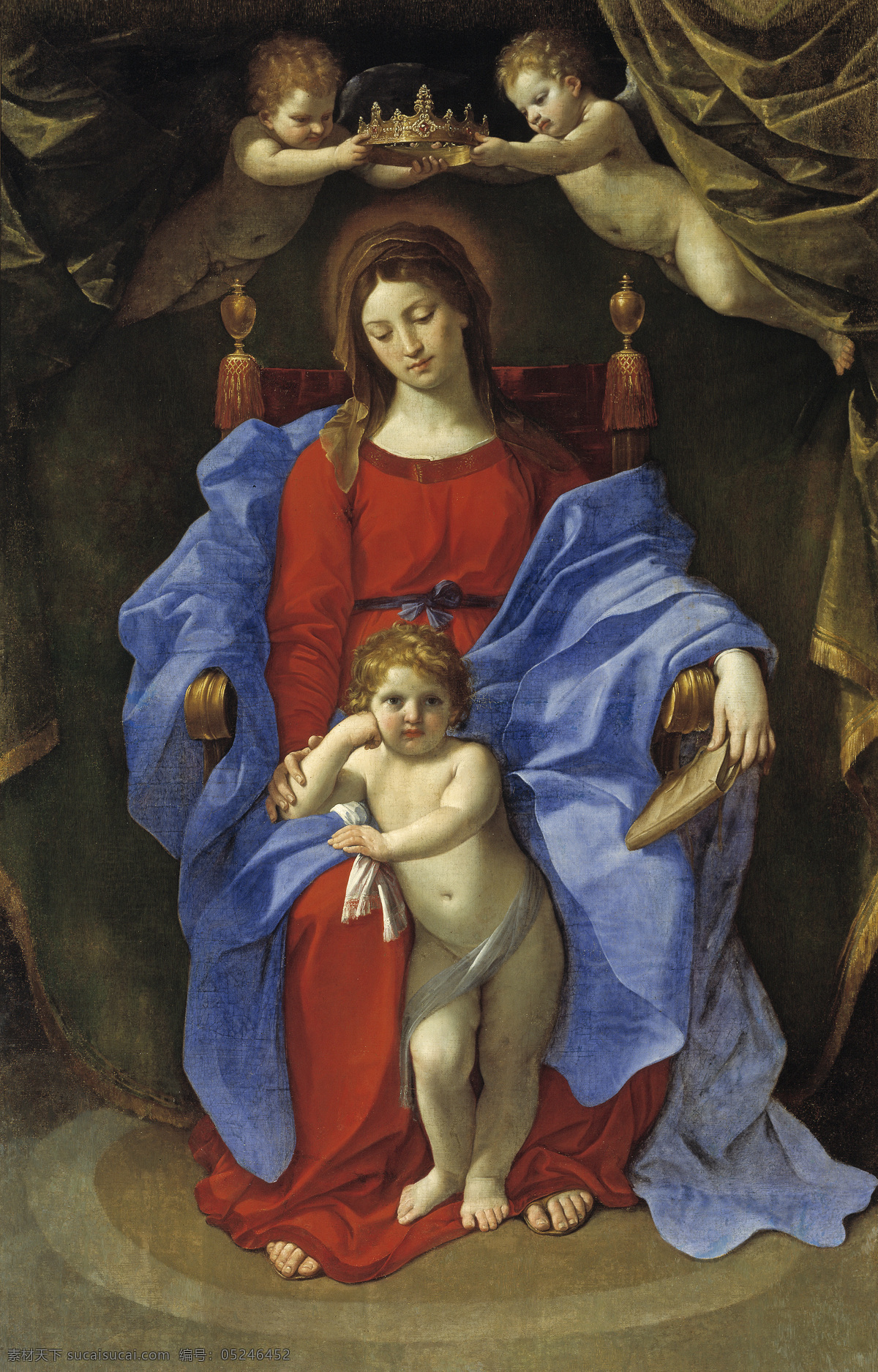 圣母与圣婴 宗教油画 圣母玛丽娅 圣婴 耶酥 古典油画 油画 绘画书法 文化艺术