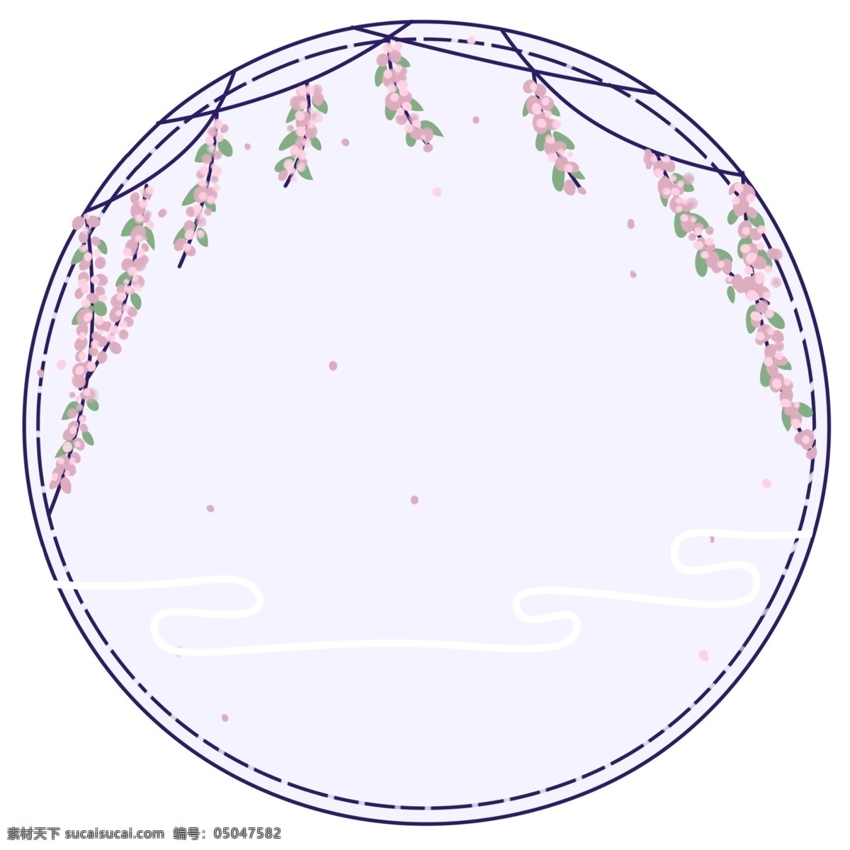紫色 典雅 花 藤 边框 元素 手绘 可爱 气质 花藤 粉色花花藤 花瓣 花瓣缤纷 藤蔓 叶子 缠绕 落花
