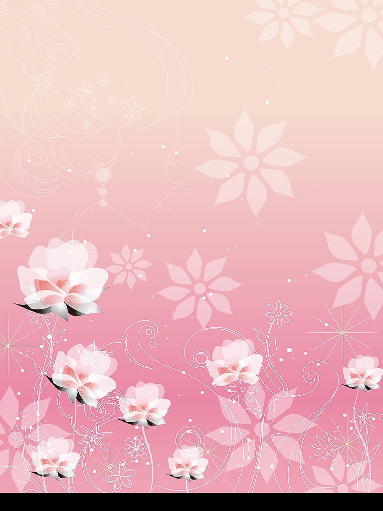 粉色梦幻 花 移门 梦幻背景 线条 荷花 设计图库