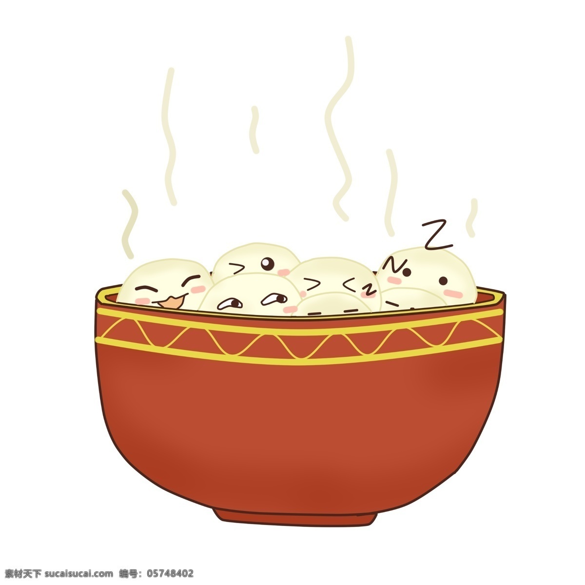 元宵节 美味 汤圆 插画 美味的汤圆 健康汤圆 红色的碗 漂亮的汤圆 营养汤圆 煮熟的汤圆