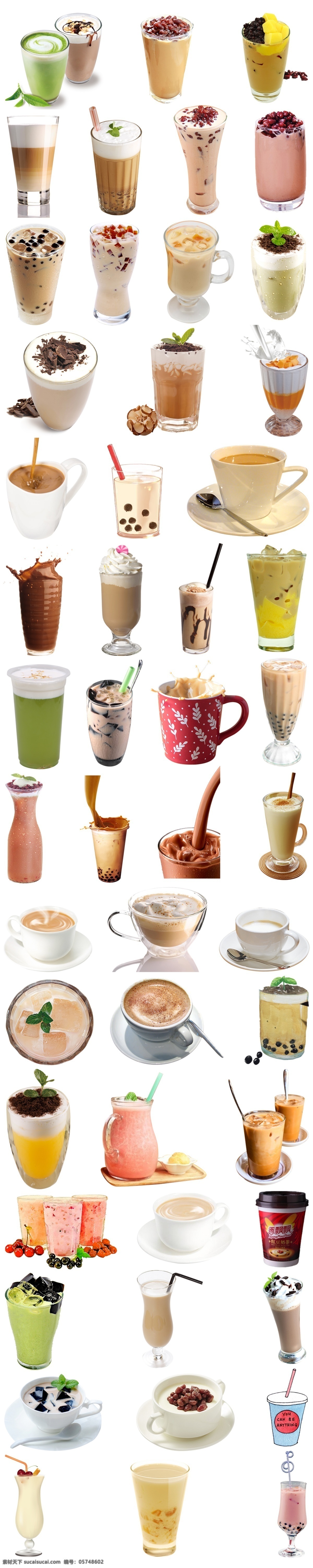 奶茶 珍珠奶茶 psd图层 奶绿 烧仙草 奶盖 咖啡 巧克力奶茶 红豆奶茶 冰淇淋奶茶 香飘飘 芒果奶茶 分层