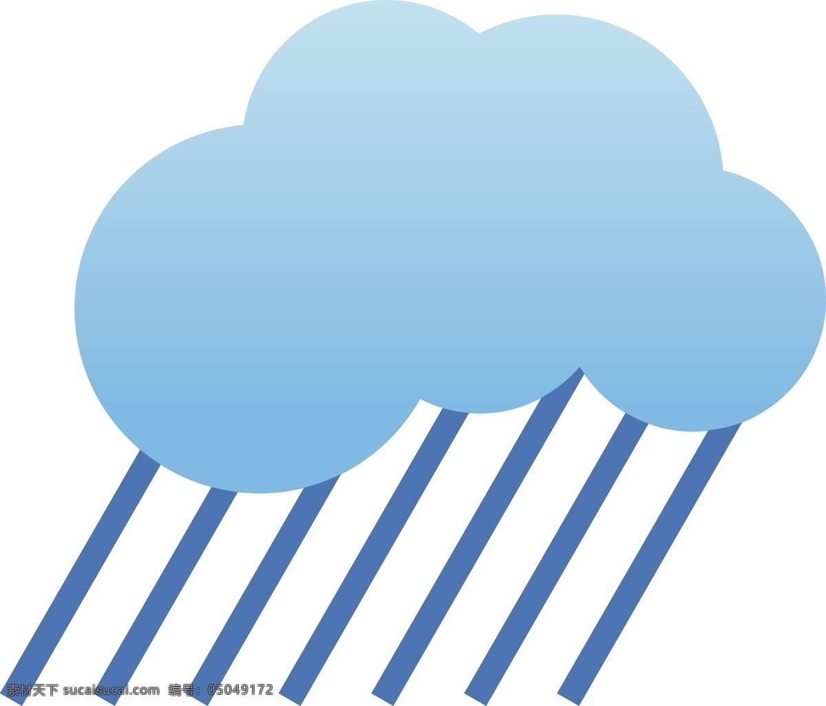 大雨天气图标 白色