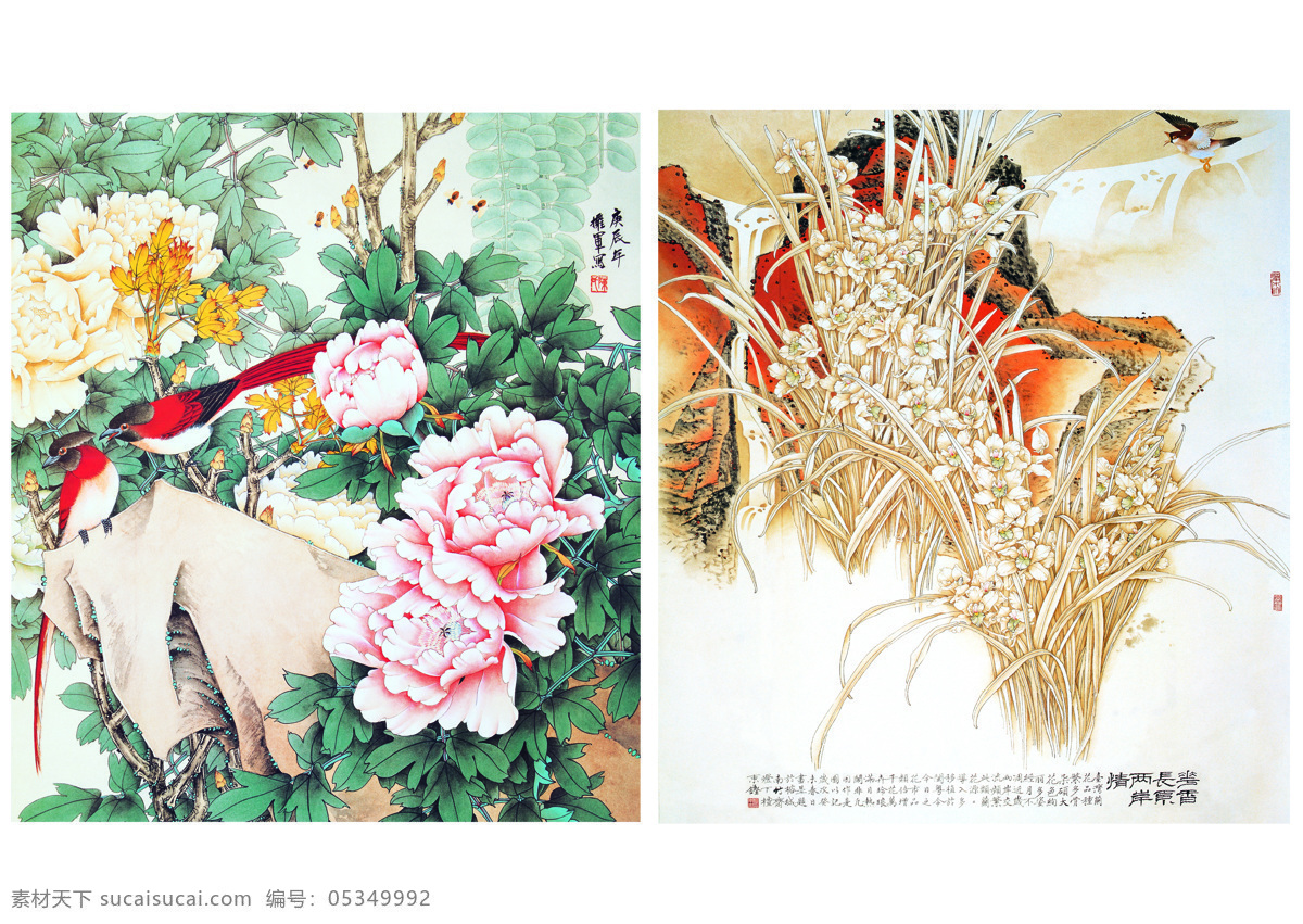 花鸟图 水墨画 喜鹊 秋菊 牡丹 花鸟 图 山水 关公 百子 字画 绘画书法 文化艺术