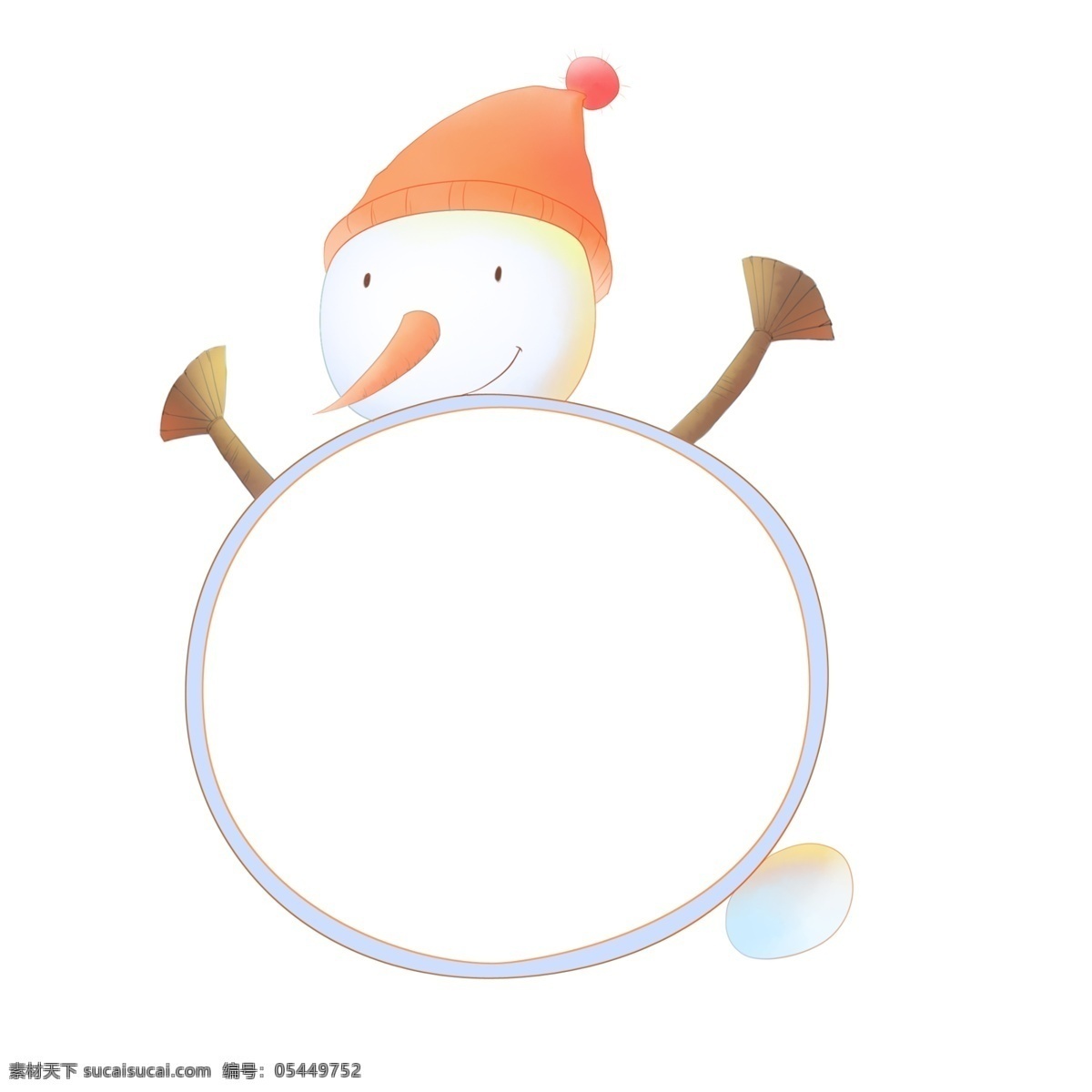 卡通 雪人 边框 插画 可爱 冬季