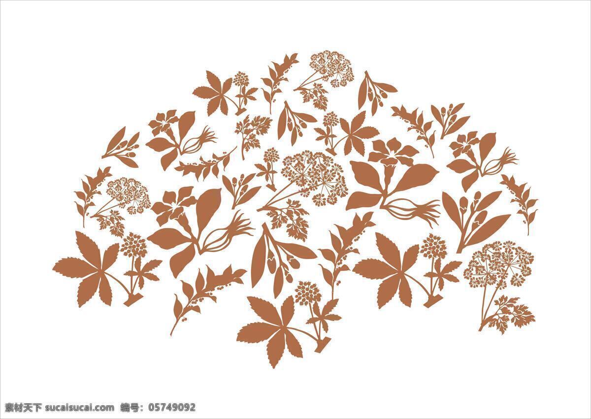 中草药花纹 中草药 草药 药材 植物 药材花纹 树叶 叶子 背景底纹 底纹边框