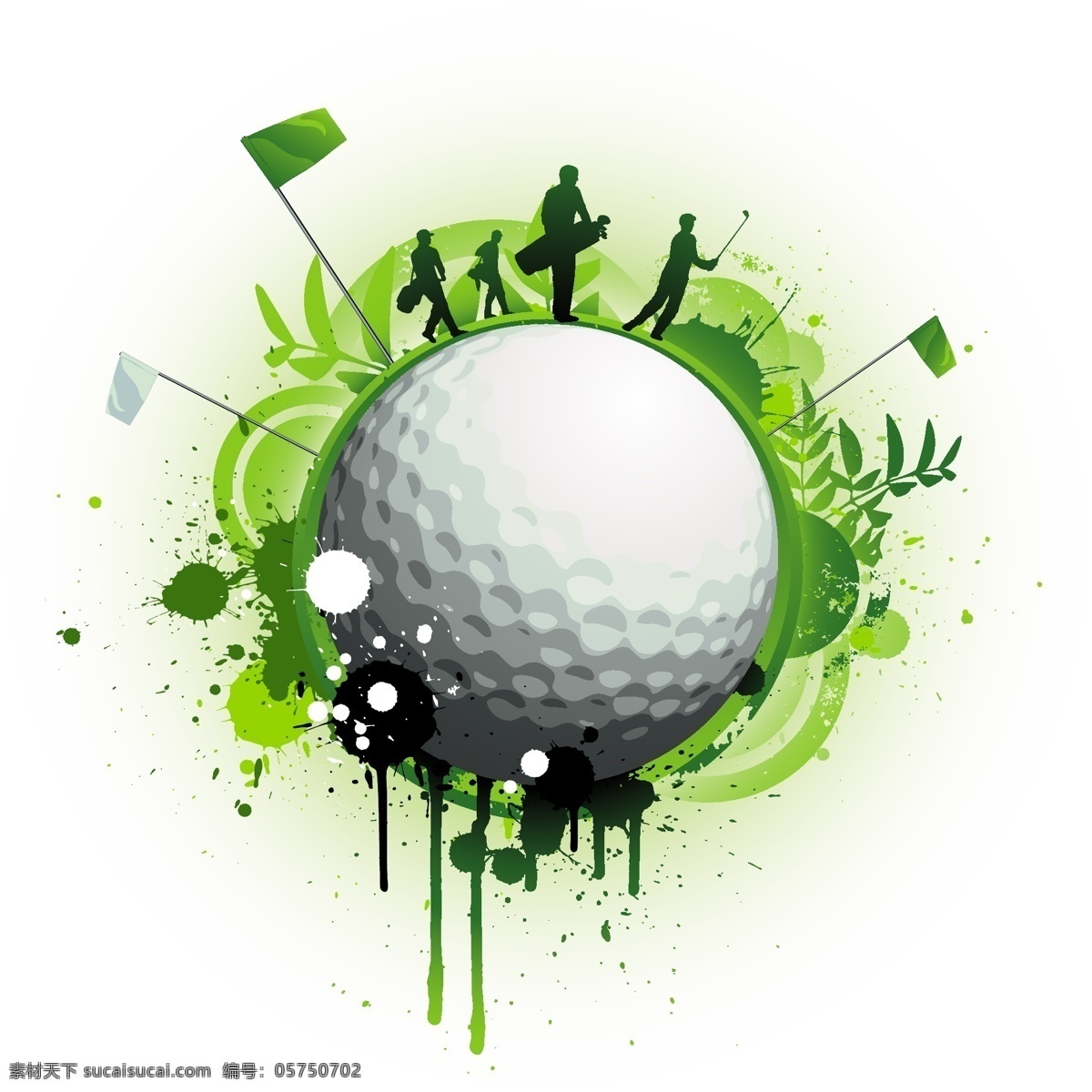 高尔夫 足球 主题 矢量 高尔夫球 轮廓图 矢量图 其他矢量图