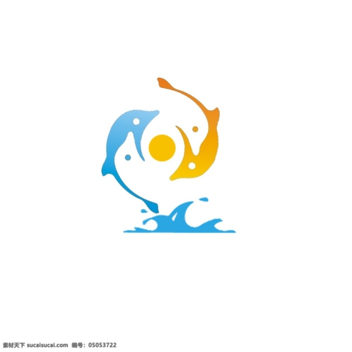 海豚 logo 商标 白色