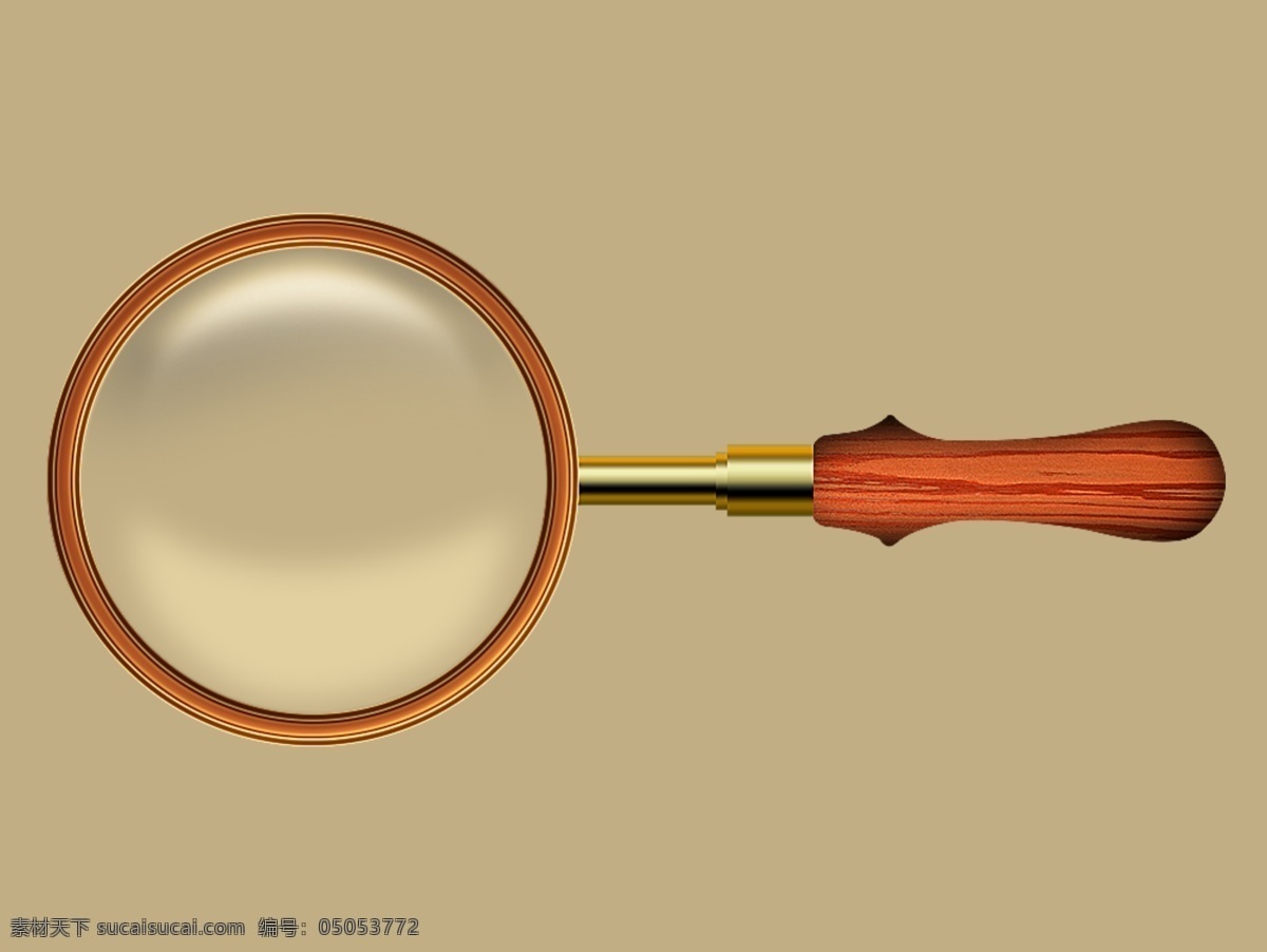 放大镜 木纹放大镜 物理用品 科学 凸透镜 光学器件 黄色