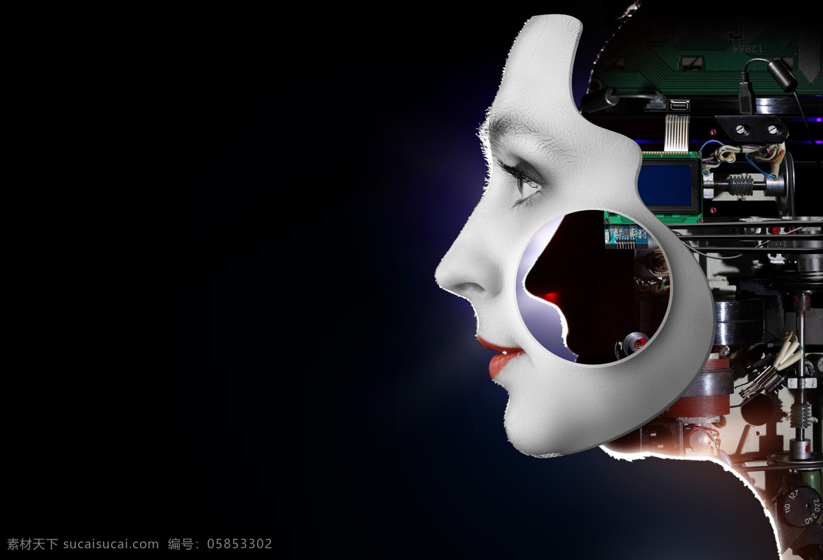 女性 机器人 脸部 高科技 科技 科技图片 现代科技