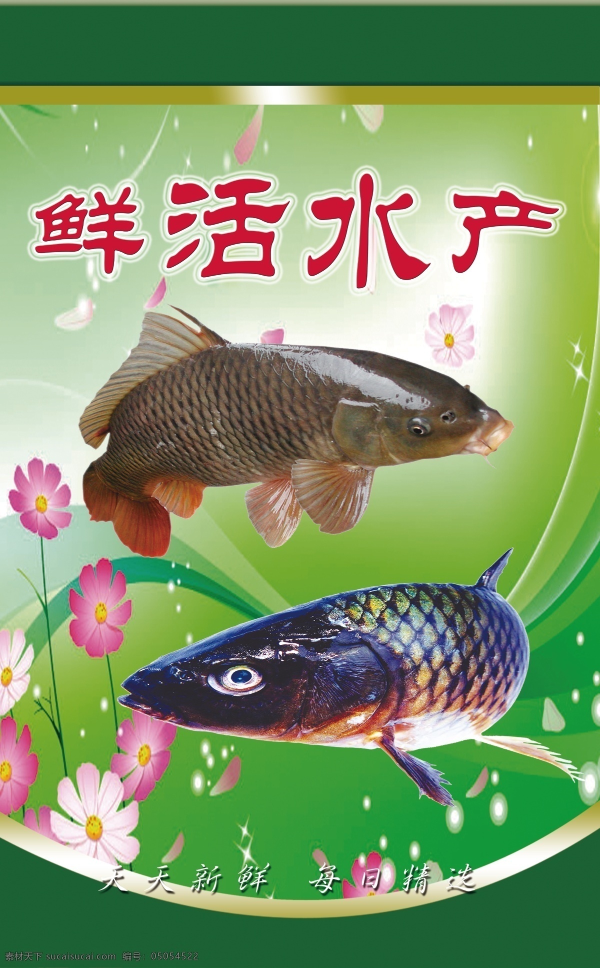 海鲜海报 鱼 水产 海报 海鲜 元素 分层