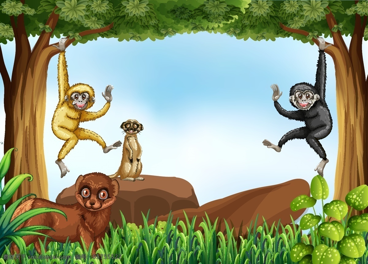卡通猩猩 猩猩 野生动物 动物 动物素材 卡通动物生物 卡通设计