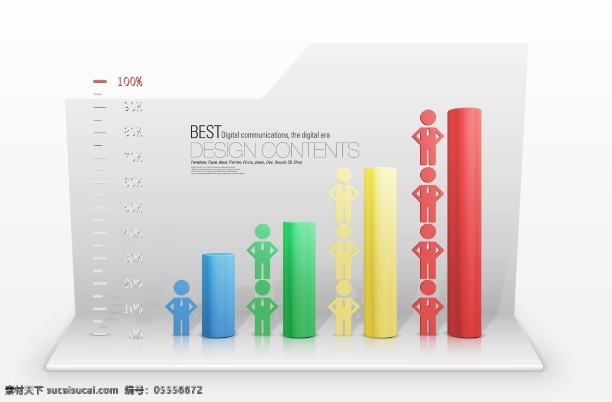 四 色 统计 图表 创意设计 分层 韩国素材 no2 商务 商业 红色 灰色 柱状图 统计图 信息图 绿色 黄色 人形 源文件 白色
