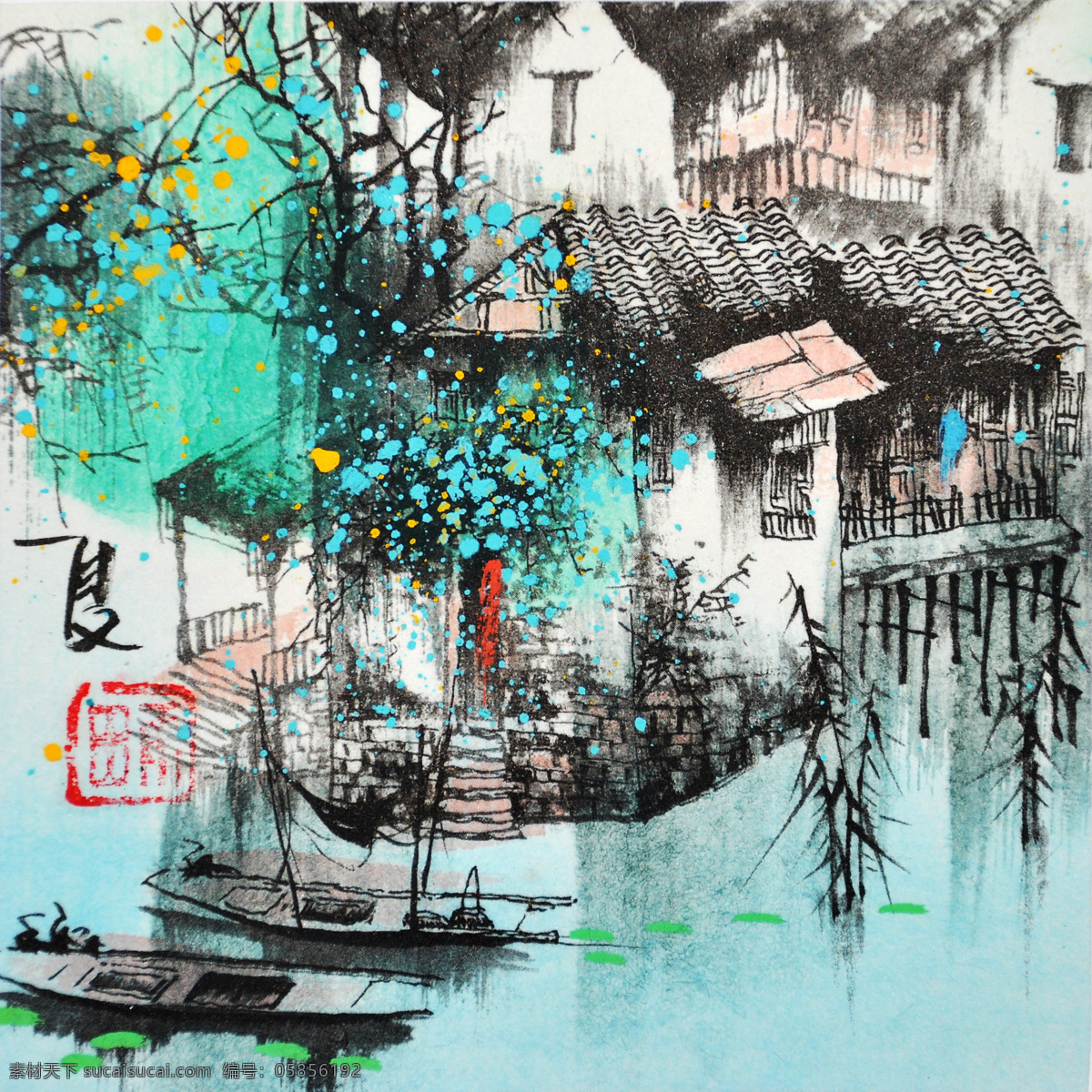 江南 风景 水墨画 无框画 风景油画 装饰画 绘画艺术 油画 山水画 江南水乡 中国画 国画 书画文字 文化艺术 黑色