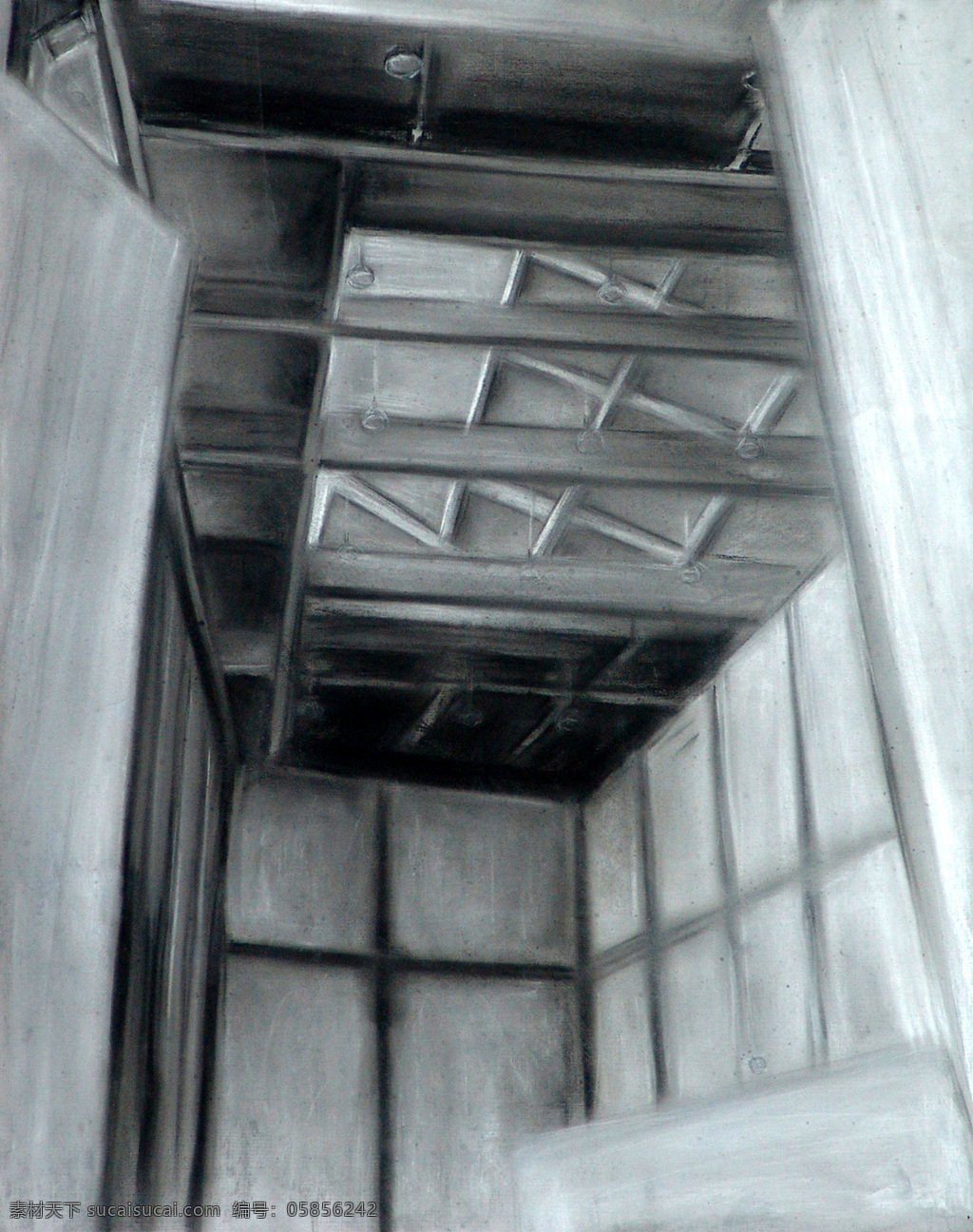 建筑素描 设计素材 风景专辑 素描速写 书画美术 灰色