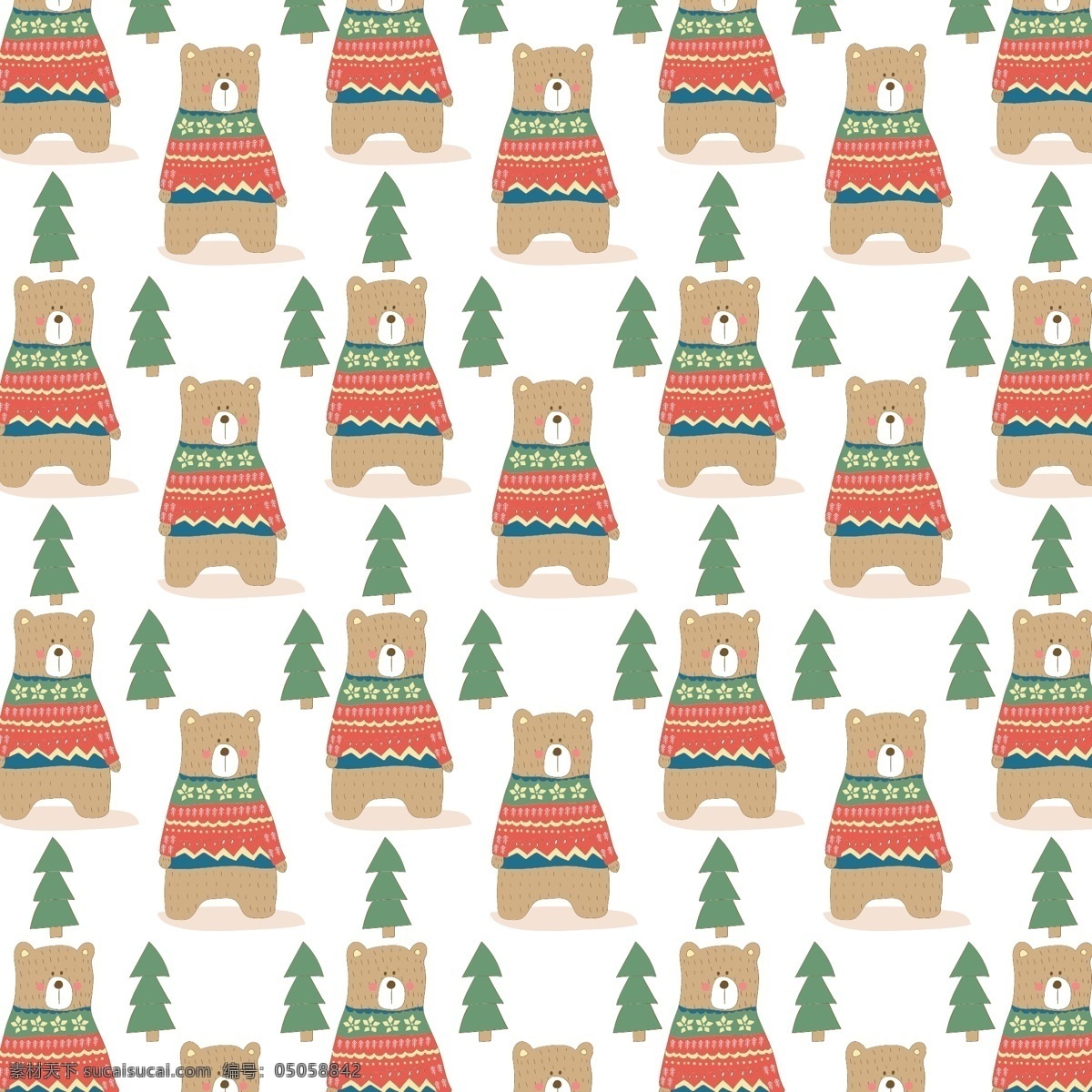 酷 小 熊 卡通 高清 矢量 冬季 冬日 动物 节日 毛衣 平面素材 设计素材 圣诞节 矢量素材 棕色 棕熊