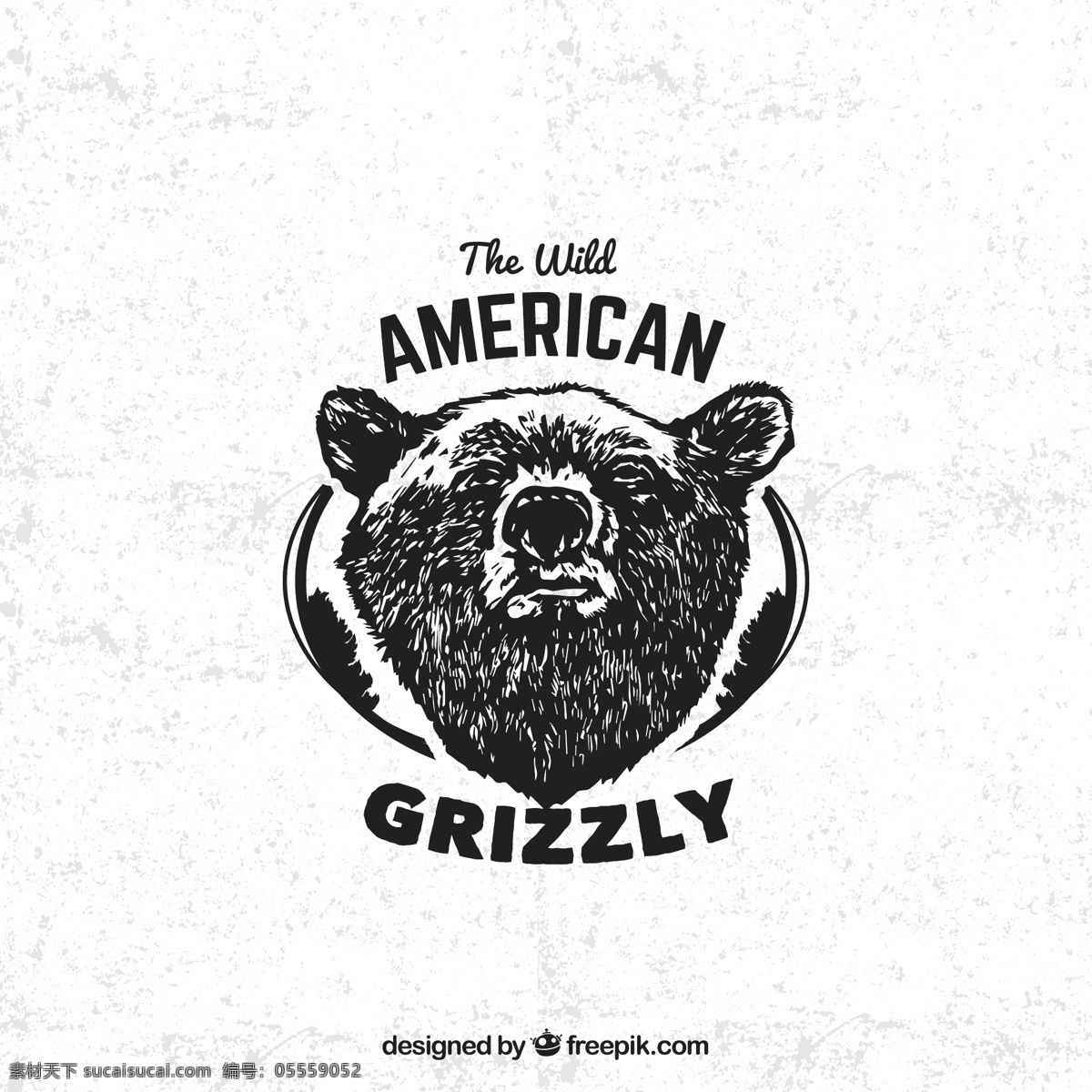 黑色 北美洲 灰 熊 标志 野生动物 北美洲灰熊 头像 动物 白色