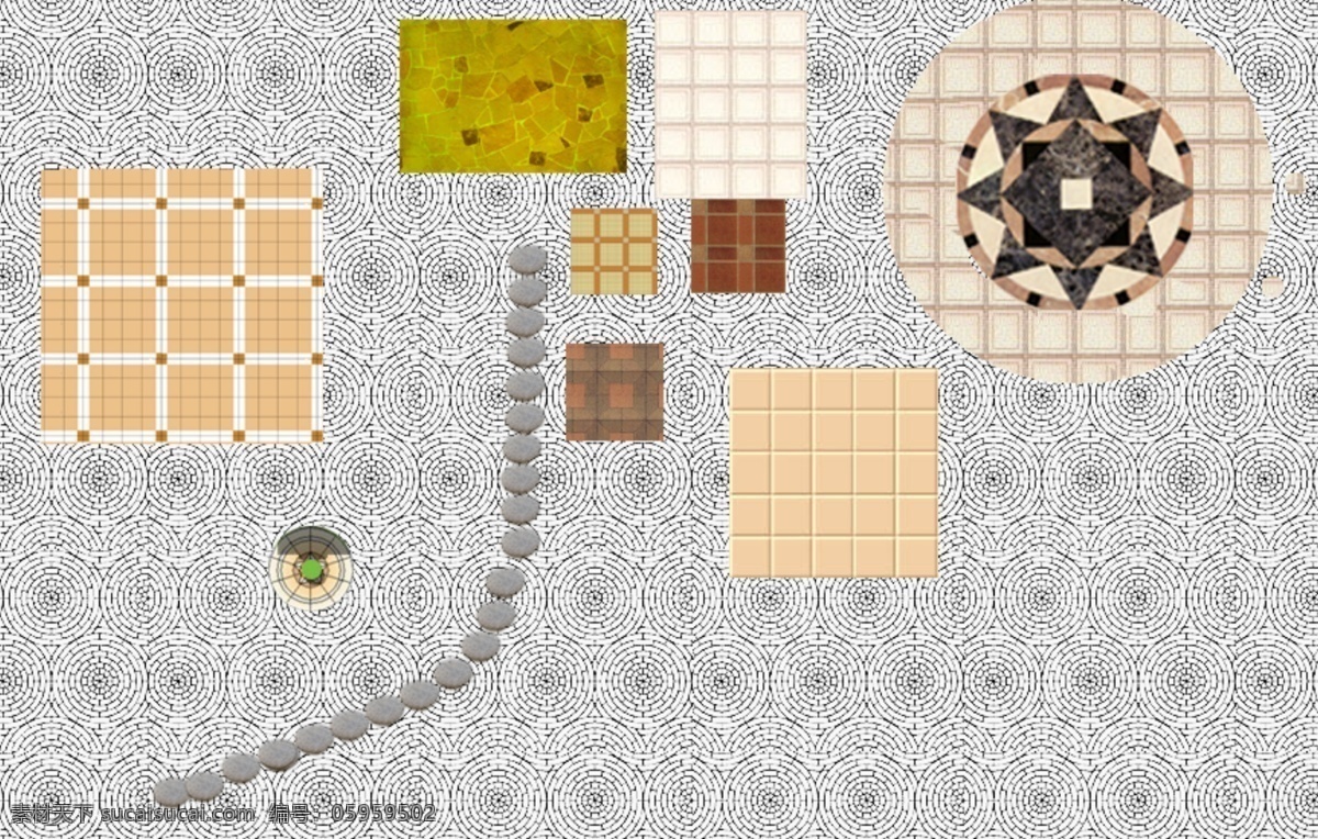 ps 彩 平 图 铺装 地砖 平面素材 ps彩平图 psd源文件