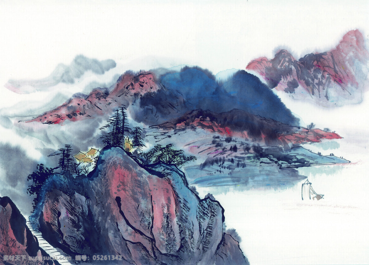 高清晰 山水 水墨画 自然景观 山水风景17 文化艺术 美术绘画 山水水墨画 设计图库