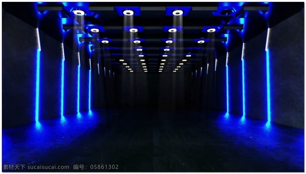 蓝色 灯光 走廊 动态 视频 光 舞台节奏 动态视频素材 炫酷三维动态 创意视频素材 3d 高清 视觉享受 华丽 背景 壁纸 特效