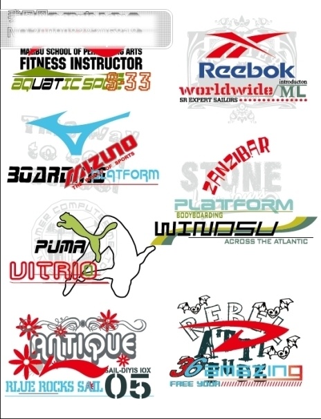 运动 品牌 logo adidas kappa nike 企业 标识 标记 矢量图 商标 全套 服装矢量印图 puma reebok lining 商标设计 矢量 图标 标志 其他矢量图