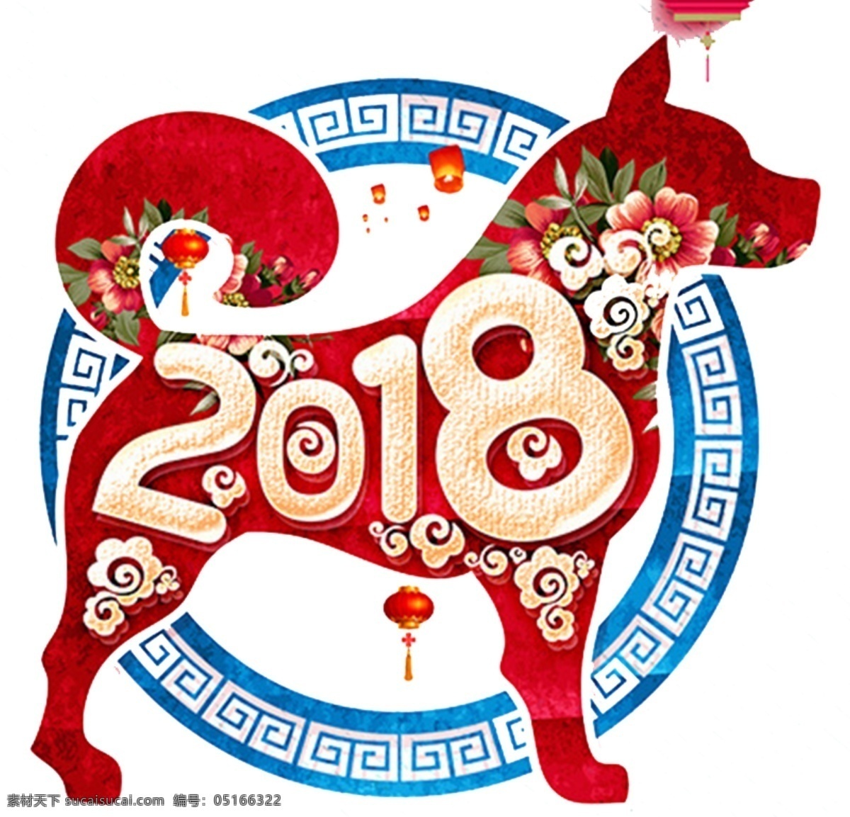 2018 年 中国 新年 幸运的话 狗 中国人 新的一年 2018年 红色