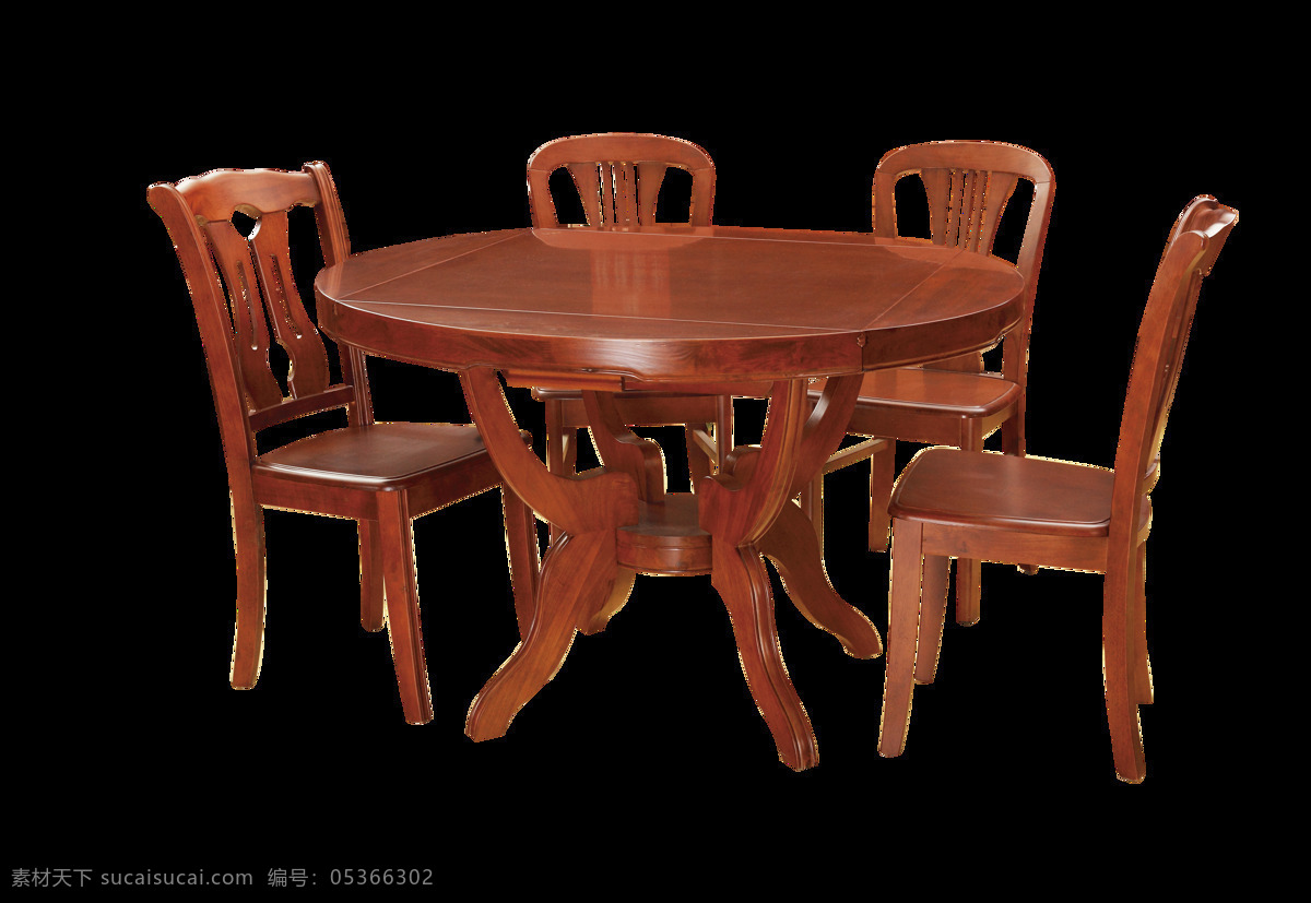 实木 圆形 餐桌 元素 大气 团圆 圆形餐桌 餐椅 免抠