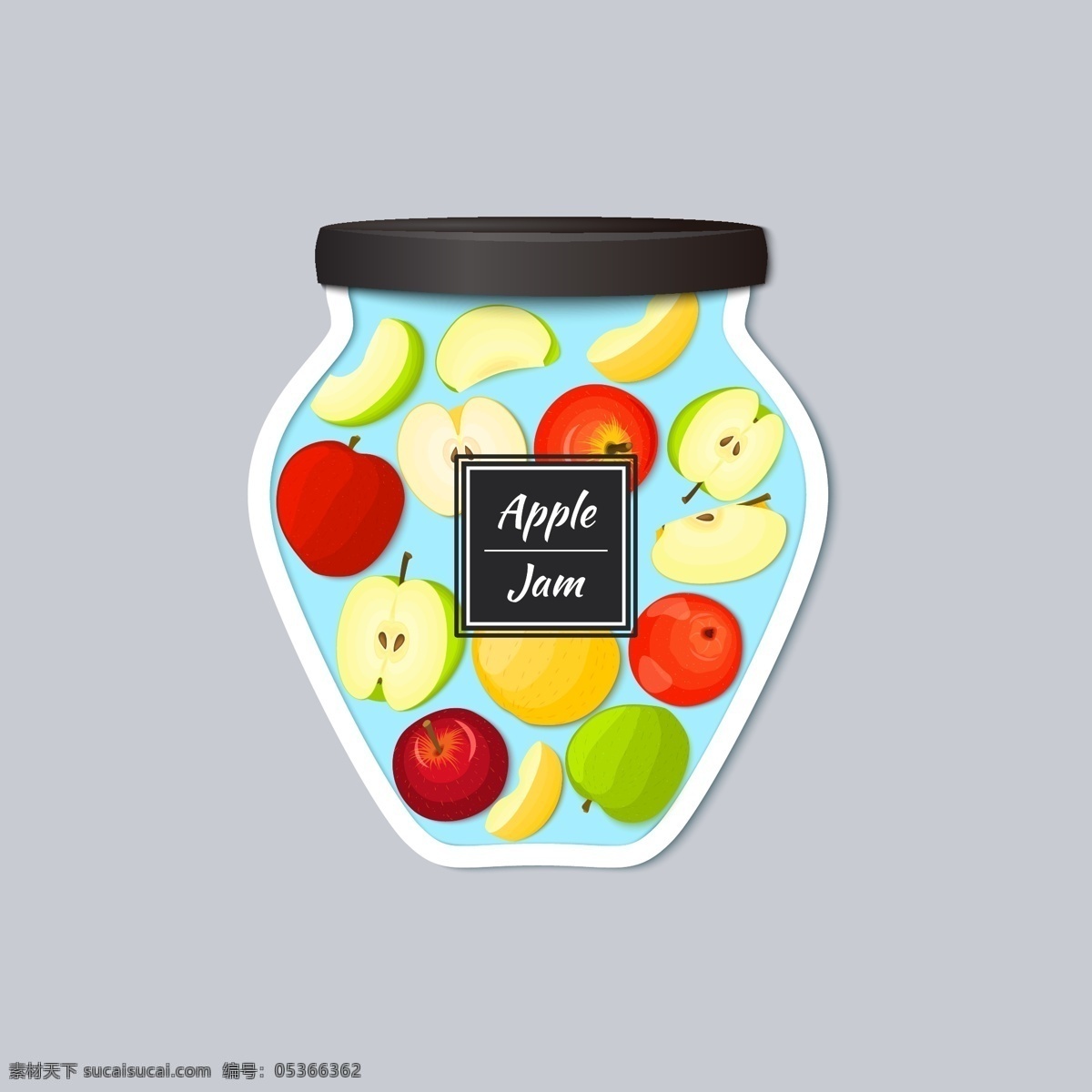 创意 水果罐头 插画 水果 静物 罐头 苹果 新鲜
