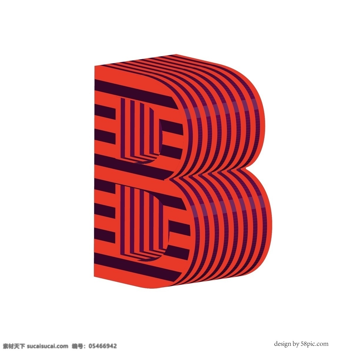 字母 b 波普 风 3d 立体 艺术 字体 3d字体