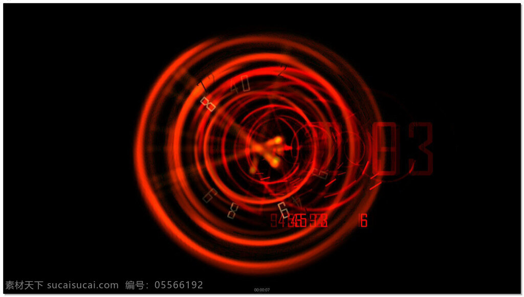 橘 色 绚丽 光效 圆圈 中 快速 展示 数字 变化 视频 橘色 炫光 光圈 实用 视频素材 背景素材