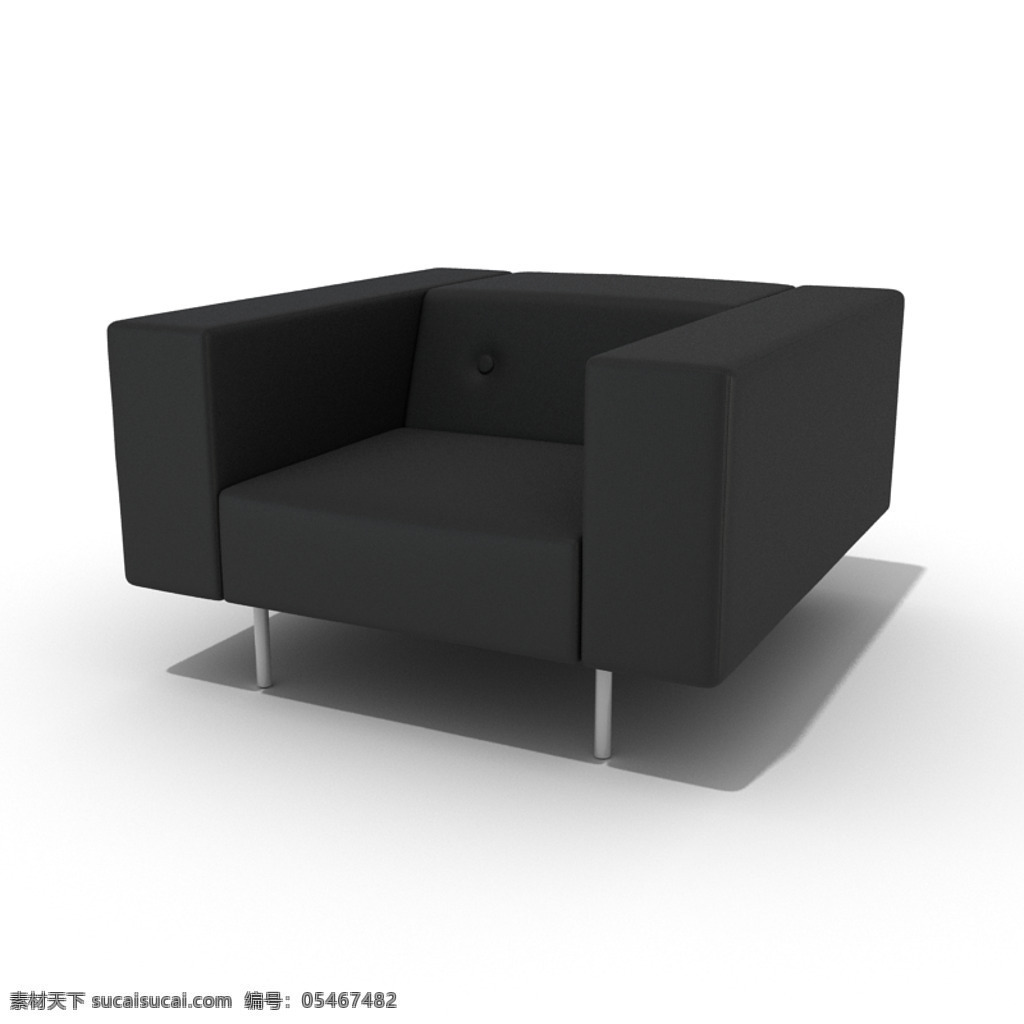 3d 黑色 布艺沙发 组合 模型 3d模型素材 其他3d模型