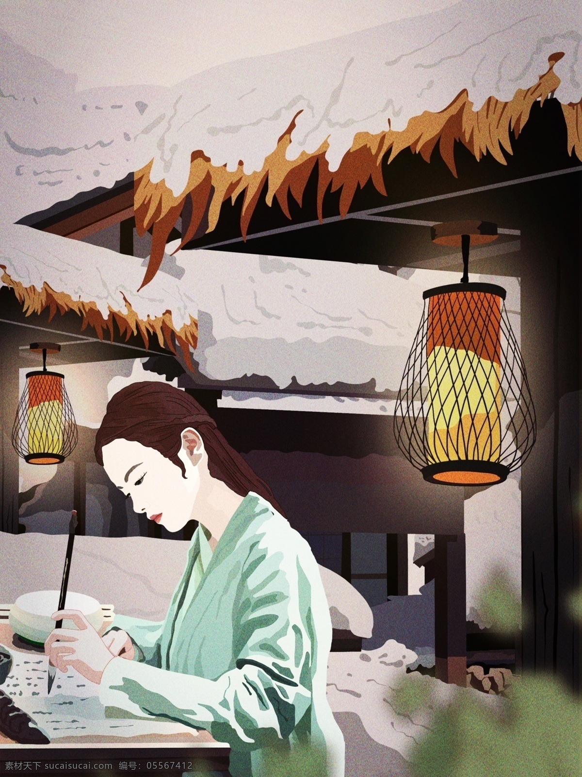 知 否 主题 色 治愈 插画 汉 服 美女 静心 写 毛笔字 唯美 书法 冬季 壁纸 知否 知否知否 复古 古风 写实 唯美治愈 毛笔 写字 练毛笔字 灯笼 茅草房 茅草 积雪 冬 冬天 学习 古装 汉服 知否主题色