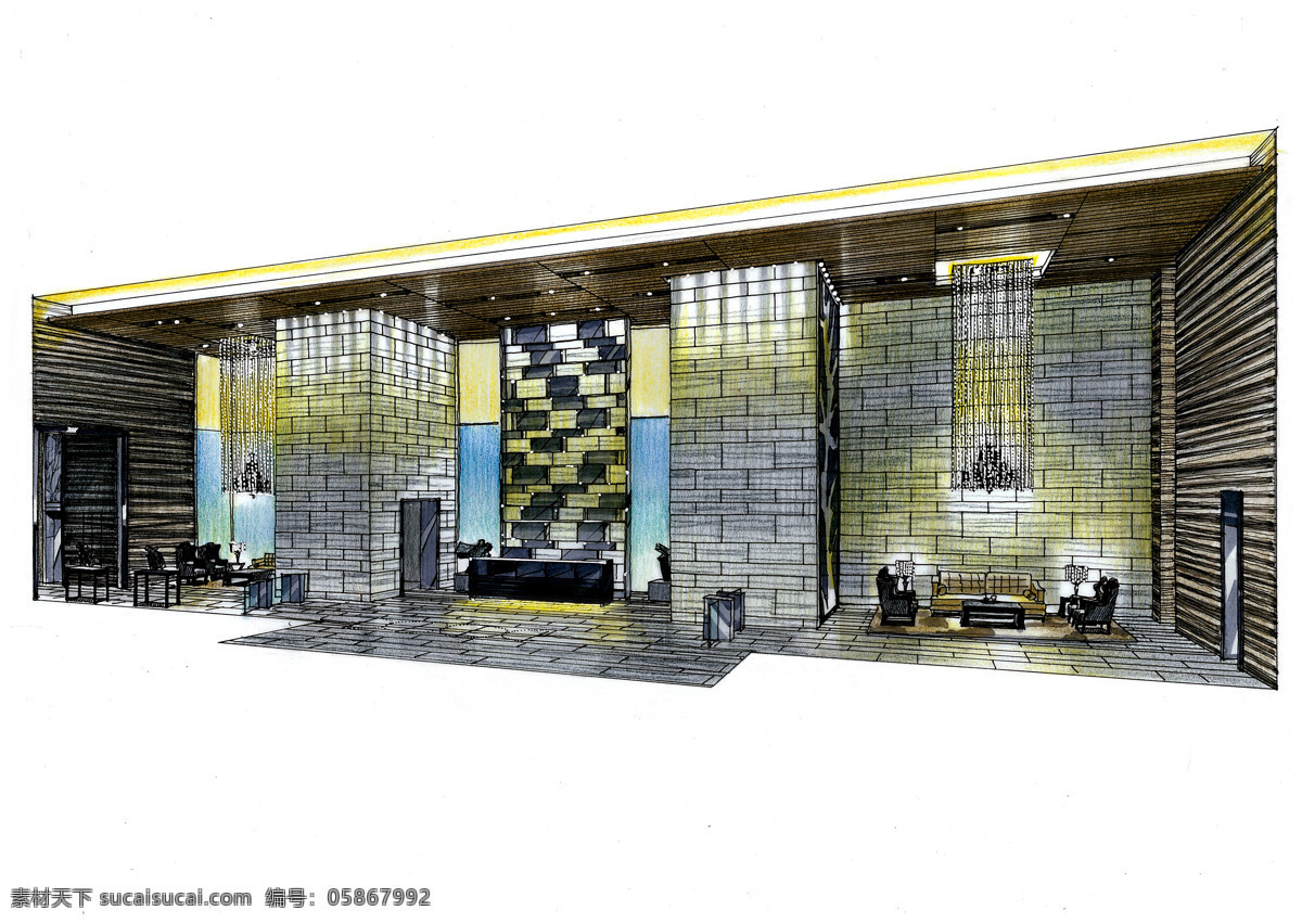 广州 万科 会所 手绘 建筑家居 欧式室内建筑 效果图 模板下载 绘画 建模 建筑 家居 透视图 模型 大厅 设计素材 装饰素材