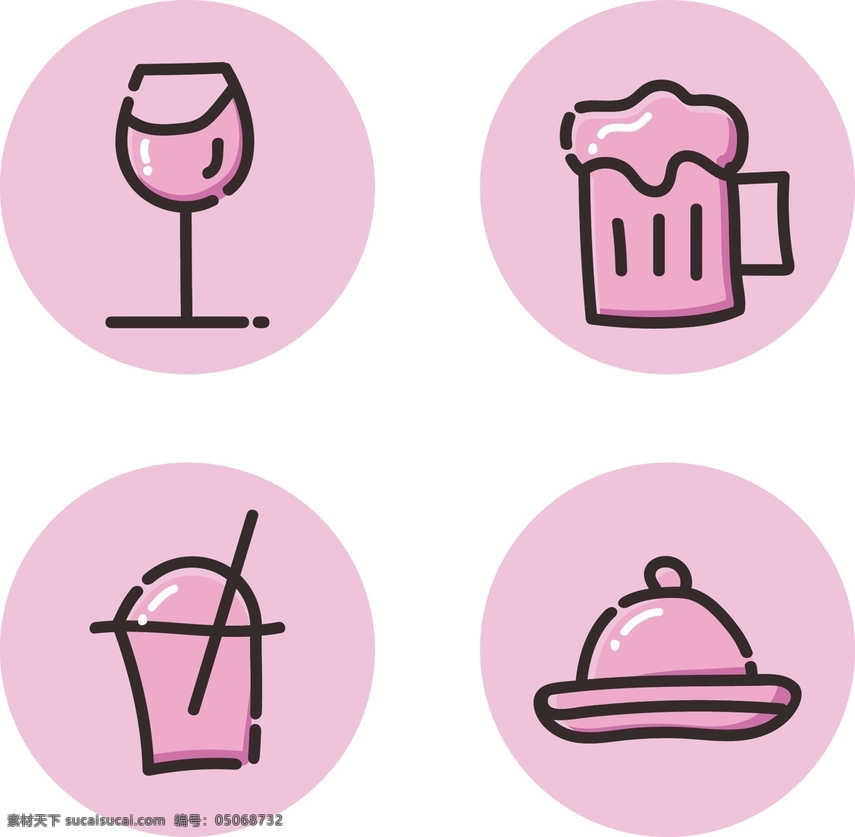 mbe 风格 粉色 小 清新 线条 餐厅 物品 图标素材 粉色图标 小清新 ui 小图标 装饰图标 mbe风格 线条素材 可爱卡通