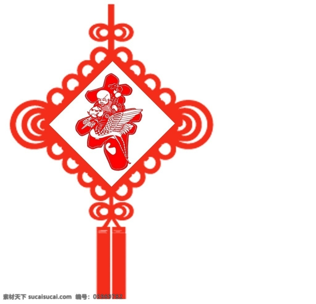 寿字中国结 寿 中国结 剪纸 寿字 红色 文化艺术 节日庆祝
