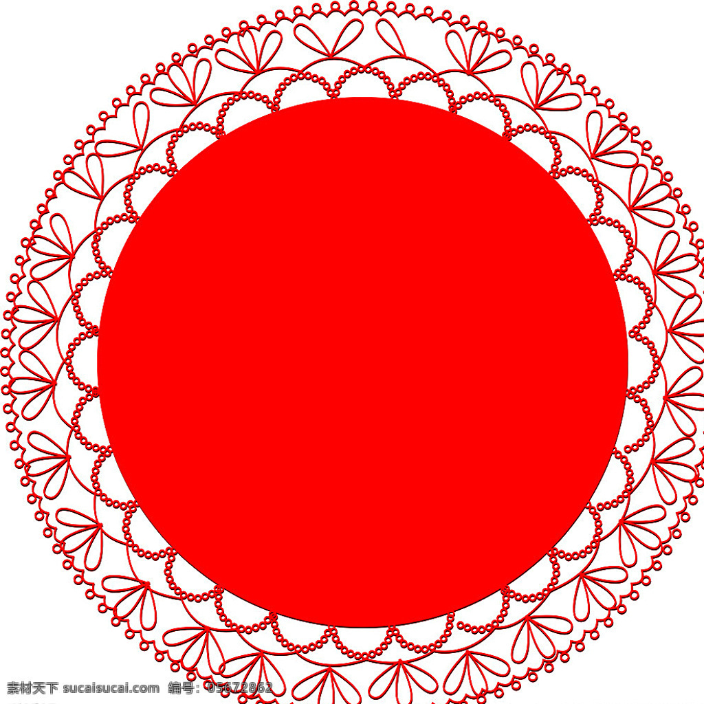 红色花边框 红色 花边框 圆形 花方 矢量素材 圆形花边